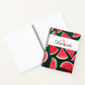 Vector Green Watermelon Name Muster monogramiert Notizblock (Innenseite)