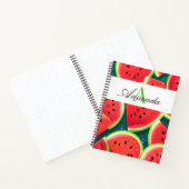 Vector Green Watermelon Seamless Muster Monogram Notizblock (Innenseite)