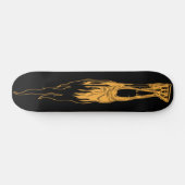 Vector Hand Drawn Illustration des Todes mit Zunge Skateboard (Horizontal)
