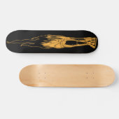 Vector Hand Drawn Illustration des Todes mit Zunge Skateboard (Horizontal)