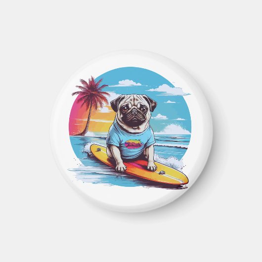 Vector Hundesuchen in den Wellen Magnet (Vorne)