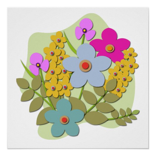 Vector Illustration des Blume-Bouquets Poster (Vorderseite)