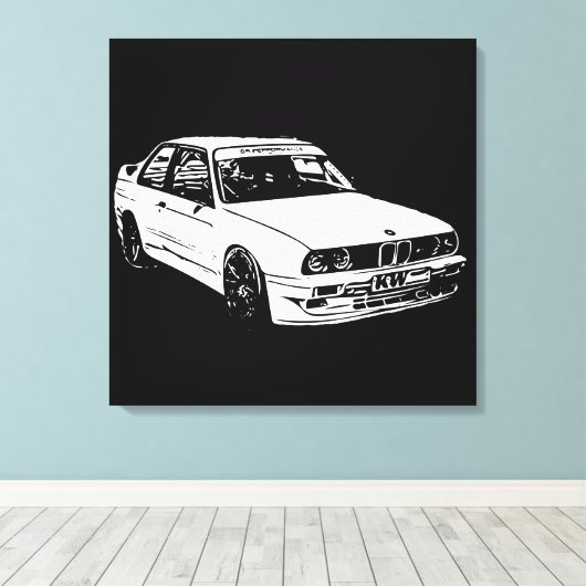 Vector Image BMW E30 Leinwanddruck (Insitu (Holzboden))