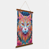 Vector-Katze Wandteppich Mit Holzrahmen (Gewinkelt)