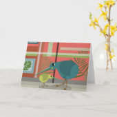 Vector Kiwi Bird-Familie Karte (Gelbe Blume)