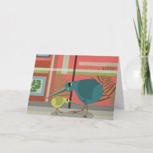 Vector Kiwi Bird-Familie Karte