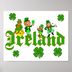 Vector - Leprechaun Clover Irland Poster