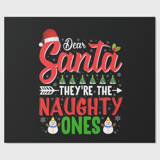 Vector lieber santa sie sind die unartigen in Shir Geschenkpapier (Flach)