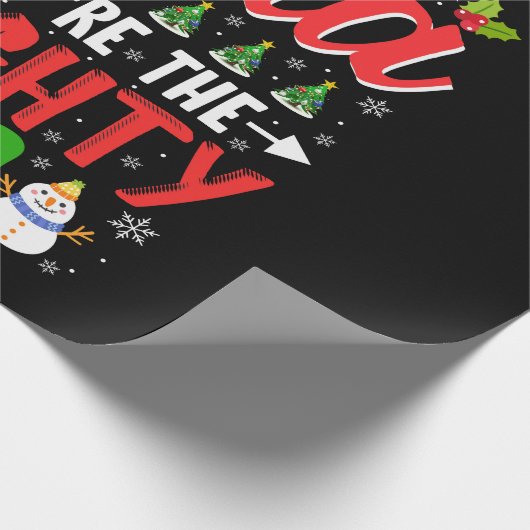 Vector lieber santa sie sind die unartigen in Shir Geschenkpapier (Ecke)