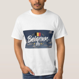 Vector-Logo für Belgien Land, Kühlschrankmagnet T-Shirt