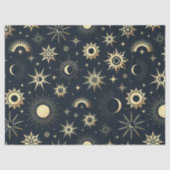 Vector Magic mit Gold Sun Moon Stars Muster Seidenpapier (Vorderseite)