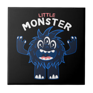 Vector niedliche kleine Monster-Cartoon-Shirt-Desi Fliese