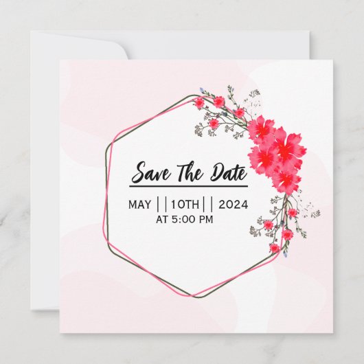 Vector of Floral Wedding Einladungskarte Einladung (Rückseite)