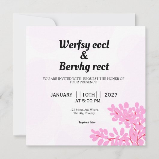 Vector of Floral Wedding Einladungskarte Einladung (Vorderseite)
