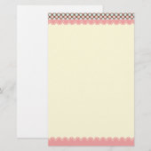 Vector Pink Lace Polka Dot Muster Briefpapier (Vorne/Hinten)