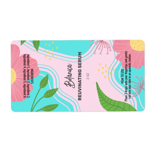 Vector Pink Serum Dropper Flasche Labels (Vorne)