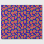 Vector Red & Blue Strawberry Geschenkpapier (Flach)