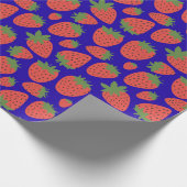 Vector Red & Blue Strawberry Geschenkpapier (Ecke)