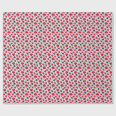 Vector Red Strawberry and Heart Geschenkpapier (Flach)