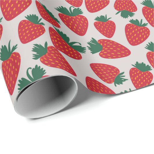 Vector Red Vintag Strawberry Geschenkpapier (Rolleneckpunkt)