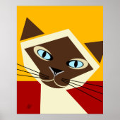 Vector Siamese Cat Portrait Poster (Vorne)