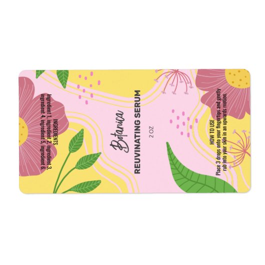 Vector Spring Serum Dropper Flasche Labels (Vorne)