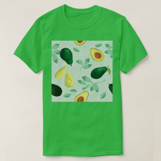 Vector summer pattern with avocado flowers and lea T-Shirt (Design vorne)