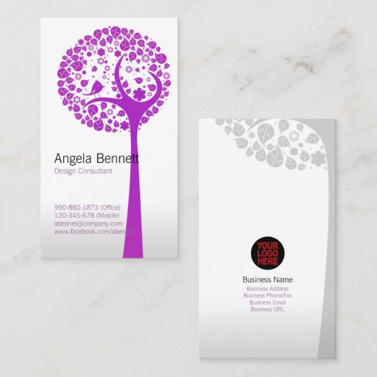 Vector Tree Nature Business Card Visitenkarte (Vorne/Hinten)