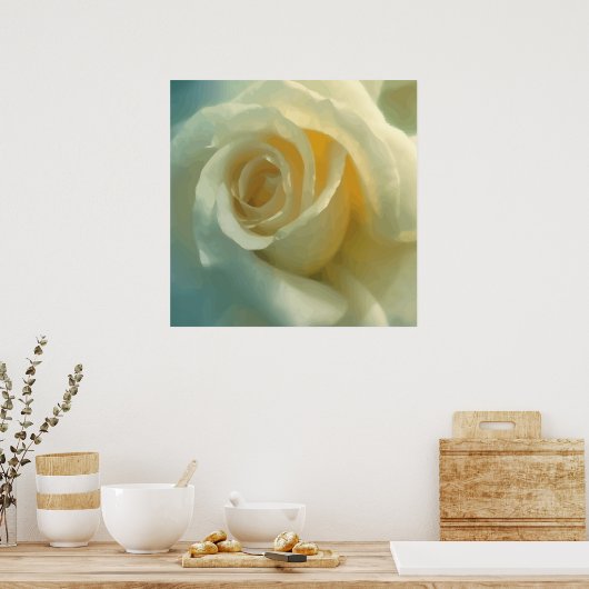 Vector White Rose Poster (Küche)
