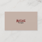 Vectored Lady Massage Therapy Business Card Visitenkarte (Rückseite)