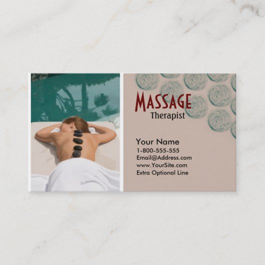 Vectored Lady Massage Therapy Business Card Visitenkarte (Vorderseite)