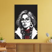 Vectorial Girl Leinwanddruck (Insitu (Wohnzimmer))