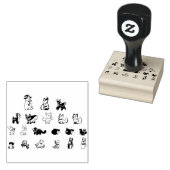 Vectorsrabbits-bunnies-tierisch-niedlich-baum Gummistempel (Stempel)