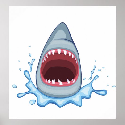 vectorstock_383155 Cartoon Shark Teeth hungry Poster (Vorne)