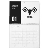 Vedic Zodiac Symbol-Geometric Rashi Forms Kalender (Jan 2027)