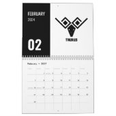 Vedic Zodiac Symbol-Geometric Rashi Forms Kalender (Feb 2027)