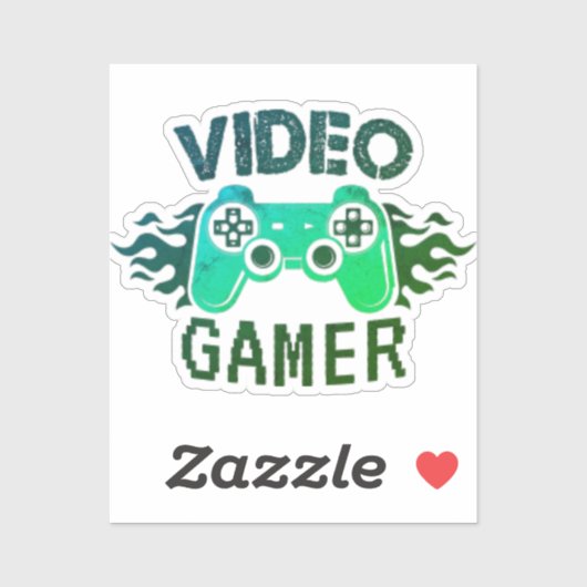 Vedio-Gamer-DesignCustom-Cut Vinyl Sticker (Blatt)
