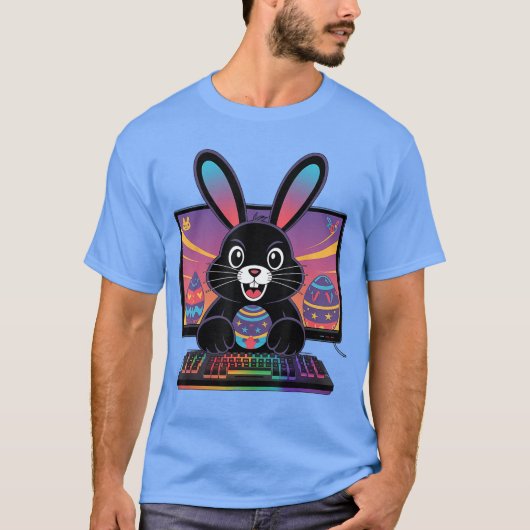 Vedo Gamer Easter Day Funny Gaming Bunny For Gamer T-Shirt (Vorderseite)
