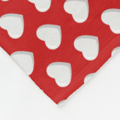 Veel witte hartjes op rode fleecedecke (Ecke)