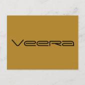 Veera, Schwarze Orphan-Figur, geometrischer Schrif Postkarte (Vorderseite)