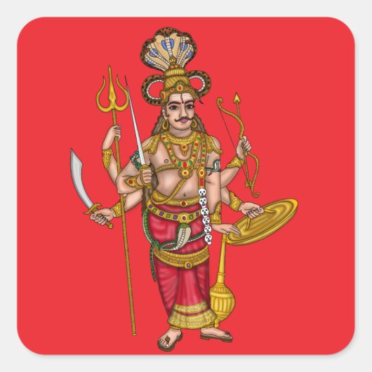 Veerabhadra-Aufkleber Quadratischer Aufkleber (Vorderseite)