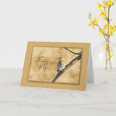 Veery on Branch - Thinking of You Card Karte (Gelbe Blume)