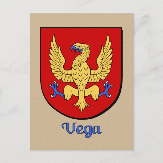 Vega Family Heraldic Shield Postkarte (Vorderseite)