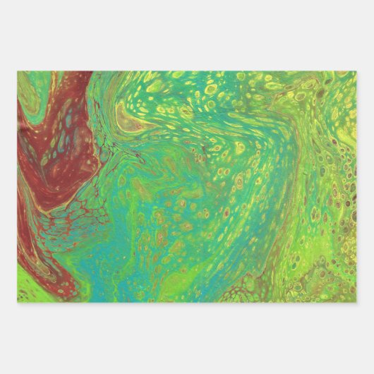 Vegabond Dreams 2 Abstraktes Grünbuch Geschenkpapier Set (Vorderseite 3)