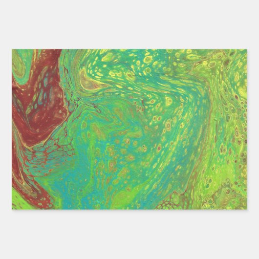 Vegabond Dreams 2 Abstraktes Grünbuch Geschenkpapier Set (Vorderseite 2)