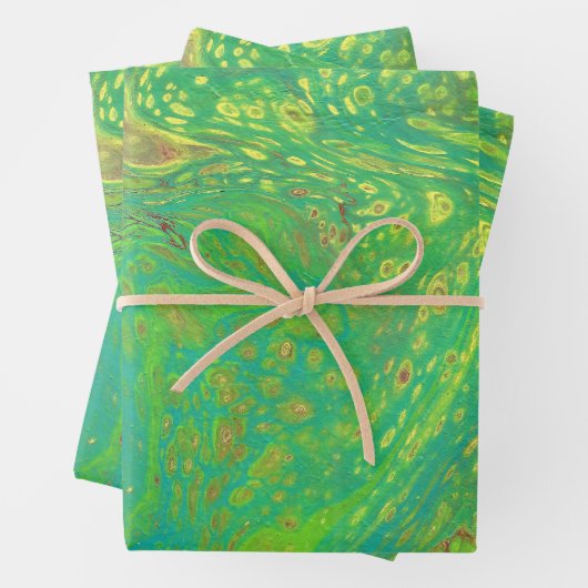 Vegabond Dreams 2 Abstraktes Grünbuch Geschenkpapier Set (Beispiel)