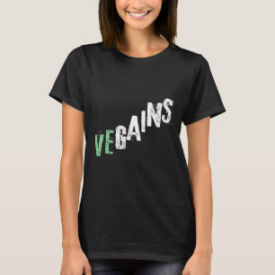 Vegains Gym Inspiriert Text Vegane Fitness T-Shirt