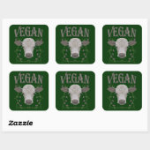 VEGAN - */* 25 QUADRATISCHER AUFKLEBER (Blatt)