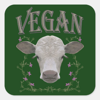 VEGAN - */* 25 QUADRATISCHER AUFKLEBER