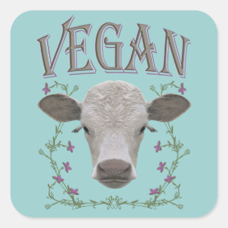 VEGAN - */* 3 QUADRATISCHER AUFKLEBER